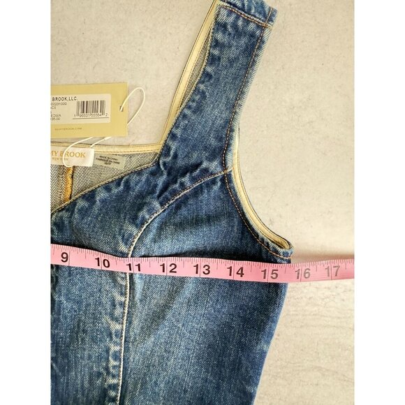 NWT Ramy Brook Denim Zippered Crop Top Vest XS Medium Wash MSRP $195 - Picture 5 of 10